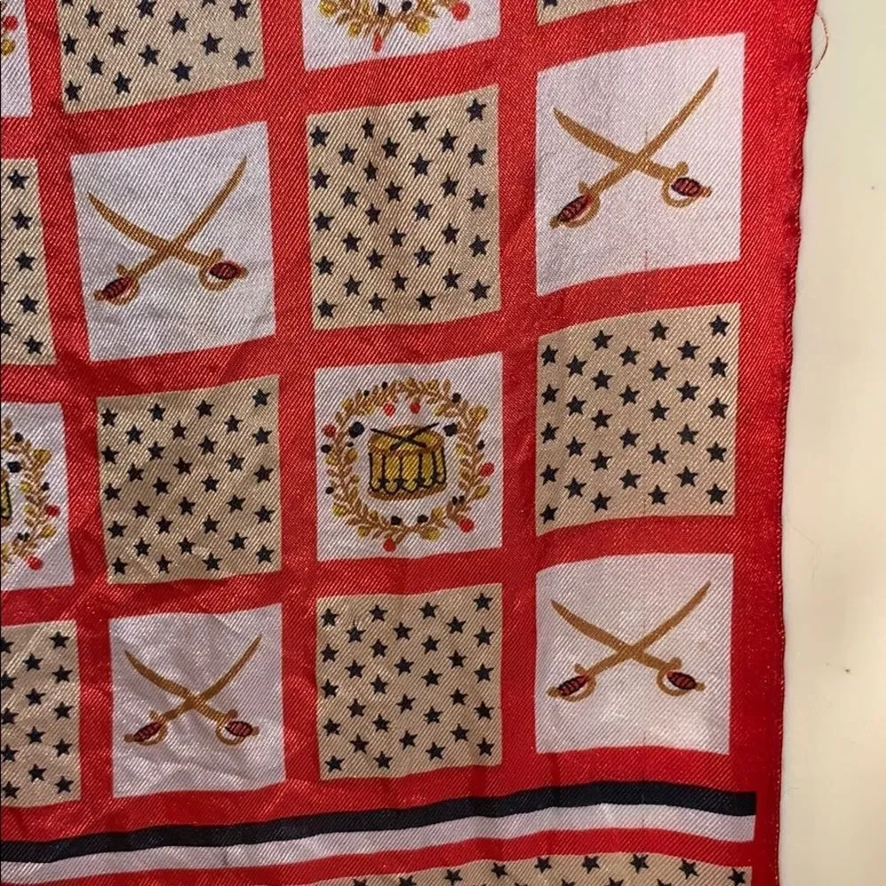 Vtg 60s drum & sword rayon/silk scarf‎